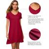 image:imageWiWi Super Soft Nightgowns for Women Cool Short Sleeve Night Shirt Bamboo Viscose Plus Size Sleepwear S4XWine