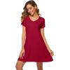 image:imageWiWi Super Soft Nightgowns for Women Cool Short Sleeve Night Shirt Bamboo Viscose Plus Size Sleepwear S4XWine