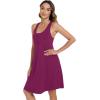 image:imageWiWi Viscose Bamboo Nightgowns for Women Cooling Tank Gowns Super Soft Sleeveless Sleep Shirts SXXLPurplish Red