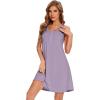 image:imageWiWi Viscose Bamboo Nightgowns for Women Cooling Tank Gowns Super Soft Sleeveless Sleep Shirts SXXLViolet