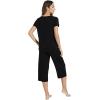 image:imageWiWi Viscose from Bamboo Womens Summer Pajama Set Loungewear Soft 2 Piece Printed Capris Pjs SXXLBlack
