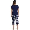 image:imageWiWi Viscose from Bamboo Womens Summer Pajama Set Loungewear Soft 2 Piece Printed Capris Pjs SXXLNavy Floral