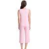 image:imageWiWi Women Pajama Set Sleeveless Top with Capri Pants Viscose from Bamboo Super Soft VNeck Tank Cooling PJ Sets SXXLApink