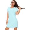image:imageWiWi Womens Bamboo Viscose Nightgowns Soft Short Sleeve Sleep Shirt Lightweight Cool Nightshirt Pajama Dress SXXLCaqua