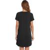 image:imageWiWi Womens Bamboo Viscose Nightgowns Soft Short Sleeve Sleep Shirt Lightweight Cool Nightshirt Pajama Dress SXXLCblack