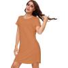 image:imageWiWi Womens Bamboo Viscose Nightgowns Soft Short Sleeve Sleep Shirt Lightweight Cool Nightshirt Pajama Dress SXXLCburnt Orange