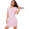 image:imageWiWi Womens Bamboo Viscose Nightgowns Soft Short Sleeve Sleep Shirt Lightweight Cool Nightshirt Pajama Dress SXXLCpink