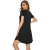 image:imageWiWi Womens Bamboo Viscose Nightgowns Soft Short Sleeve Sleep Shirt Lightweight Cool Nightshirt Pajama Dress SXXLDblack