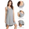 image:imageWiWi Womens Cooling Nightgowns Bamboo Viscose Sleeveless Sleep Shirts Super Soft Tank Night Dress Plus Size Sleepwear S4XAheather Grey