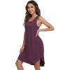 image:imageWiWi Womens Cooling Nightgowns Bamboo Viscose Sleeveless Sleep Shirts Super Soft Tank Night Dress Plus Size Sleepwear S4XAmulberry