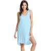 image:imageWiWi Womens Cooling Nightgowns Bamboo Viscose Sleeveless Sleep Shirts Super Soft Tank Night Dress Plus Size Sleepwear S4XApale Blue