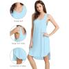 image:imageWiWi Womens Cooling Nightgowns Bamboo Viscose Sleeveless Sleep Shirts Super Soft Tank Night Dress Plus Size Sleepwear S4XApale Blue