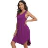 image:imageWiWi Womens Cooling Nightgowns Bamboo Viscose Sleeveless Sleep Shirts Super Soft Tank Night Dress Plus Size Sleepwear S4XArose Red