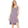 image:imageWiWi Womens Cooling Nightgowns Bamboo Viscose Sleeveless Sleep Shirts Super Soft Tank Night Dress Plus Size Sleepwear S4XAviolet
