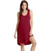 image:imageWiWi Womens Cooling Nightgowns Bamboo Viscose Sleeveless Sleep Shirts Super Soft Tank Night Dress Plus Size Sleepwear S4XAwine