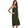 image:imageWiWi Womens Cooling Nightgowns Bamboo Viscose Sleeveless Sleep Shirts Super Soft Tank Night Dress Plus Size Sleepwear S4XEarmy Green