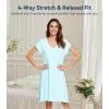 image:imageWiWi Womens Viscose from Bamboo Super Soft Nightgowns Short Sleeve Sleep Night Shirt Cooling Ladies Plus Size Sleepwear S4XAqua
