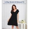 image:imageWiWi Womens Viscose from Bamboo Super Soft Nightgowns Short Sleeve Sleep Night Shirt Cooling Ladies Plus Size Sleepwear S4XBlack