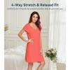 image:imageWiWi Womens Viscose from Bamboo Super Soft Nightgowns Short Sleeve Sleep Night Shirt Cooling Ladies Plus Size Sleepwear S4XCoral