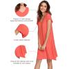image:imageWiWi Womens Viscose from Bamboo Super Soft Nightgowns Short Sleeve Sleep Night Shirt Cooling Ladies Plus Size Sleepwear S4XCoral