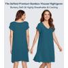 image:imageWiWi Womens Viscose from Bamboo Super Soft Nightgowns Short Sleeve Sleep Night Shirt Cooling Ladies Plus Size Sleepwear S4XDark Teal