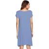 image:imageWiWi Womens Viscose from Bamboo Super Soft Nightgowns Short Sleeve Sleep Night Shirt Cooling Ladies Plus Size Sleepwear S4XFog Blue