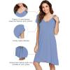 image:imageWiWi Womens Viscose from Bamboo Super Soft Nightgowns Short Sleeve Sleep Night Shirt Cooling Ladies Plus Size Sleepwear S4XFog Blue