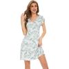 image:imageWiWi Womens Viscose from Bamboo Super Soft Nightgowns Short Sleeve Sleep Night Shirt Cooling Ladies Plus Size Sleepwear S4XGreen Leaf
