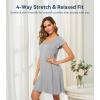 image:imageWiWi Womens Viscose from Bamboo Super Soft Nightgowns Short Sleeve Sleep Night Shirt Cooling Ladies Plus Size Sleepwear S4XHeather Grey