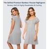 image:imageWiWi Womens Viscose from Bamboo Super Soft Nightgowns Short Sleeve Sleep Night Shirt Cooling Ladies Plus Size Sleepwear S4XHeather Grey