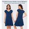 image:imageWiWi Womens Viscose from Bamboo Super Soft Nightgowns Short Sleeve Sleep Night Shirt Cooling Ladies Plus Size Sleepwear S4XInk Blue