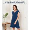image:imageWiWi Womens Viscose from Bamboo Super Soft Nightgowns Short Sleeve Sleep Night Shirt Cooling Ladies Plus Size Sleepwear S4XInk Blue