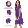 image:imageWiWi Womens Viscose from Bamboo Super Soft Nightgowns Short Sleeve Sleep Night Shirt Cooling Ladies Plus Size Sleepwear S4XLilac