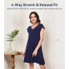 image:imageWiWi Womens Viscose from Bamboo Super Soft Nightgowns Short Sleeve Sleep Night Shirt Cooling Ladies Plus Size Sleepwear S4XNavy