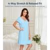 image:imageWiWi Womens Viscose from Bamboo Super Soft Nightgowns Short Sleeve Sleep Night Shirt Cooling Ladies Plus Size Sleepwear S4XPale Blue