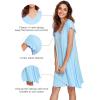 image:imageWiWi Womens Viscose from Bamboo Super Soft Nightgowns Short Sleeve Sleep Night Shirt Cooling Ladies Plus Size Sleepwear S4XPale Blue