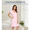 image:imageWiWi Womens Viscose from Bamboo Super Soft Nightgowns Short Sleeve Sleep Night Shirt Cooling Ladies Plus Size Sleepwear S4XPink