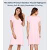 image:imageWiWi Womens Viscose from Bamboo Super Soft Nightgowns Short Sleeve Sleep Night Shirt Cooling Ladies Plus Size Sleepwear S4XPink