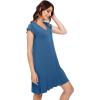 image:imageWiWi Womens Viscose from Bamboo Super Soft Nightgowns Short Sleeve Sleep Night Shirt Cooling Ladies Plus Size Sleepwear S4XPrussian Blue