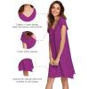 image:imageWiWi Womens Viscose from Bamboo Super Soft Nightgowns Short Sleeve Sleep Night Shirt Cooling Ladies Plus Size Sleepwear S4XPurple