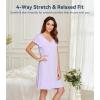 image:imageWiWi Womens Viscose from Bamboo Super Soft Nightgowns Short Sleeve Sleep Night Shirt Cooling Ladies Plus Size Sleepwear S4XTaro Purple