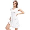 image:imageWiWi Womens Viscose from Bamboo Super Soft Nightgowns Short Sleeve Sleep Night Shirt Cooling Ladies Plus Size Sleepwear S4XWhite Stars