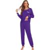 image:imageWiWi Bamboo Viscose Pajamas Set for Women Cooling Long Sleeve Sleepwear Super Soft Loungewear Pjs Jogger Pants Lounge SXXLBlilac