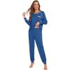 image:imageWiWi Bamboo Viscose Pajamas Set for Women Cooling Long Sleeve Sleepwear Super Soft Loungewear Pjs Jogger Pants Lounge SXXLBprussian Blue
