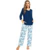 image:imageWiWi Pajamas Set for Women Super Soft 34 Sleeve Tops and Pants Pajama Sets Cooling Viscose Bamboo Pjs with Pockets SXXLInk Blue
