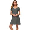 image:imageWiWi Super Soft Nightgowns for Women Cool Short Sleeve Night Shirt Bamboo Viscose Plus Size Sleepwear S4XIron Grey