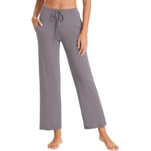 image:imageWiWi Pajama Pants for Women Viscose from Bamboo Super Soft Wide Leg Cooling Sweatpants Drawstring Bottoms Sleep Pj Pant SXXLBpurplish Grey