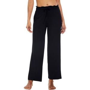 image:imageWiWi Pajama Pants for Women Viscose from Bamboo Super Soft Wide Leg Cooling Sweatpants Drawstring Bottoms Sleep Pj Pant SXXLDblack