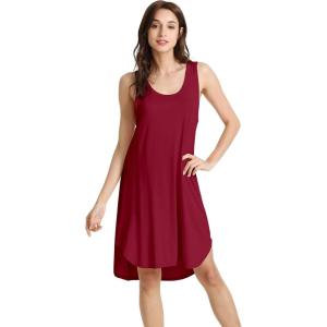 image:imageWiWi Womens Cooling Nightgowns Bamboo Viscose Sleeveless Sleep Shirts Super Soft Tank Night Dress Plus Size Sleepwear S4XAwine