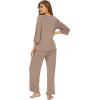 image:imageWiWi Bamboo Viscose Pajamas for Women Soft 34 Sleeve Pajama Sets Loose Knit Sleepwear Casual Pj Set SXXLCamel